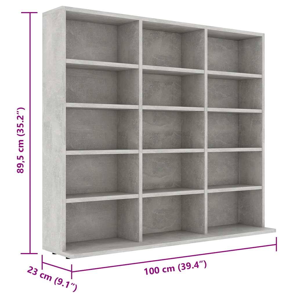 Spintelė kompaktiniams diskams, betono, 100x23x89,5cm, mediena