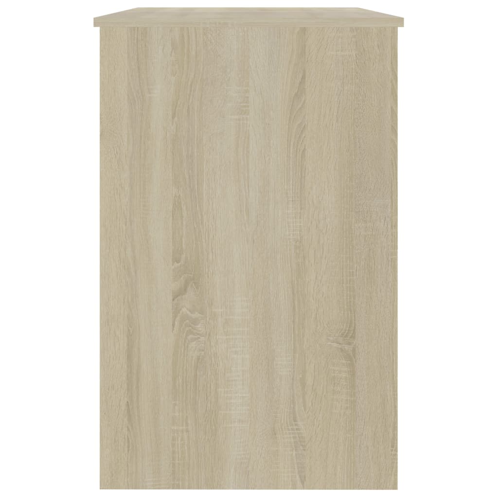 Rašomasis stalas, baltos ir ąžuolo spalvos, 100x50x76cm, MDP