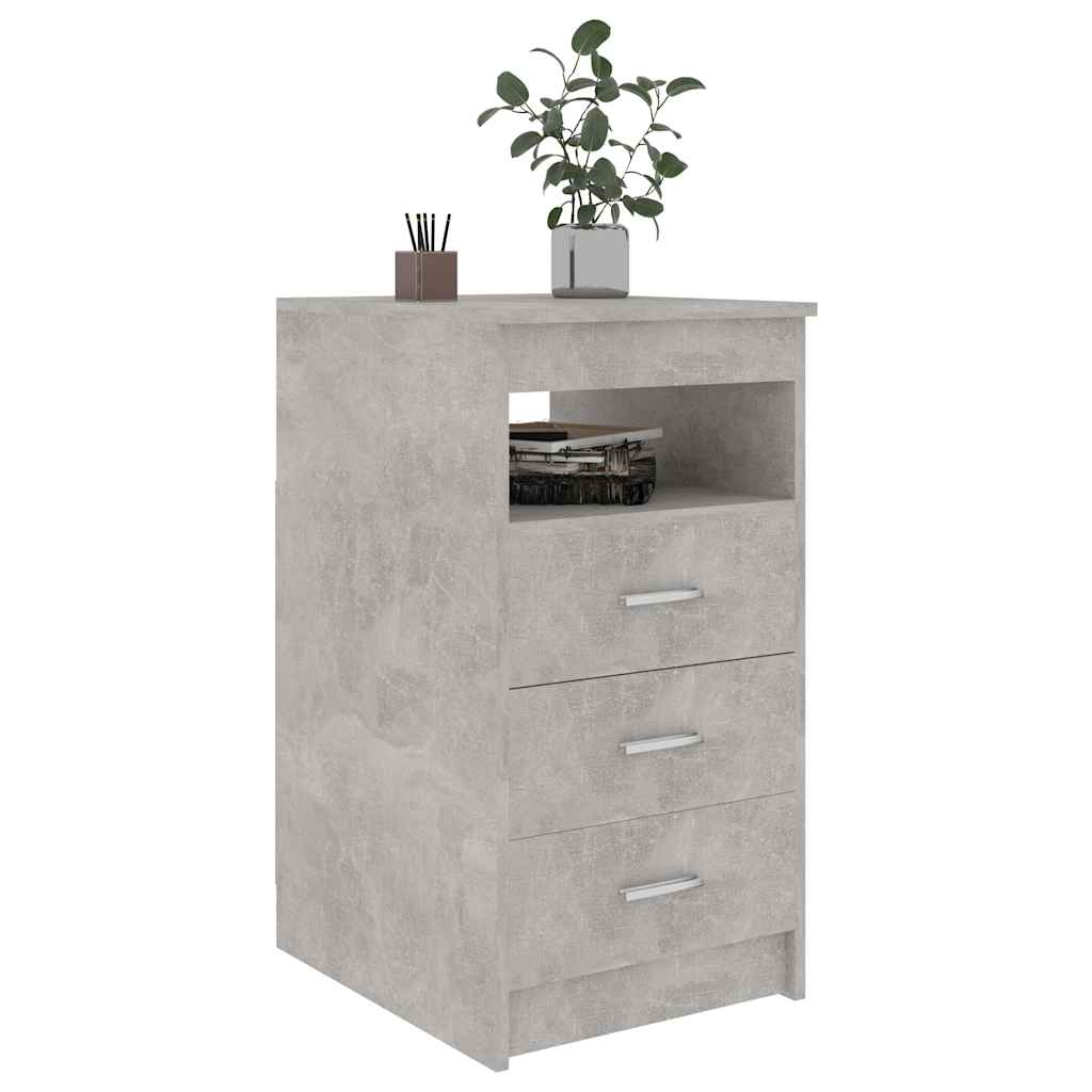 Cabinet with drawers, concrete gray, 40x50x76cm, wood