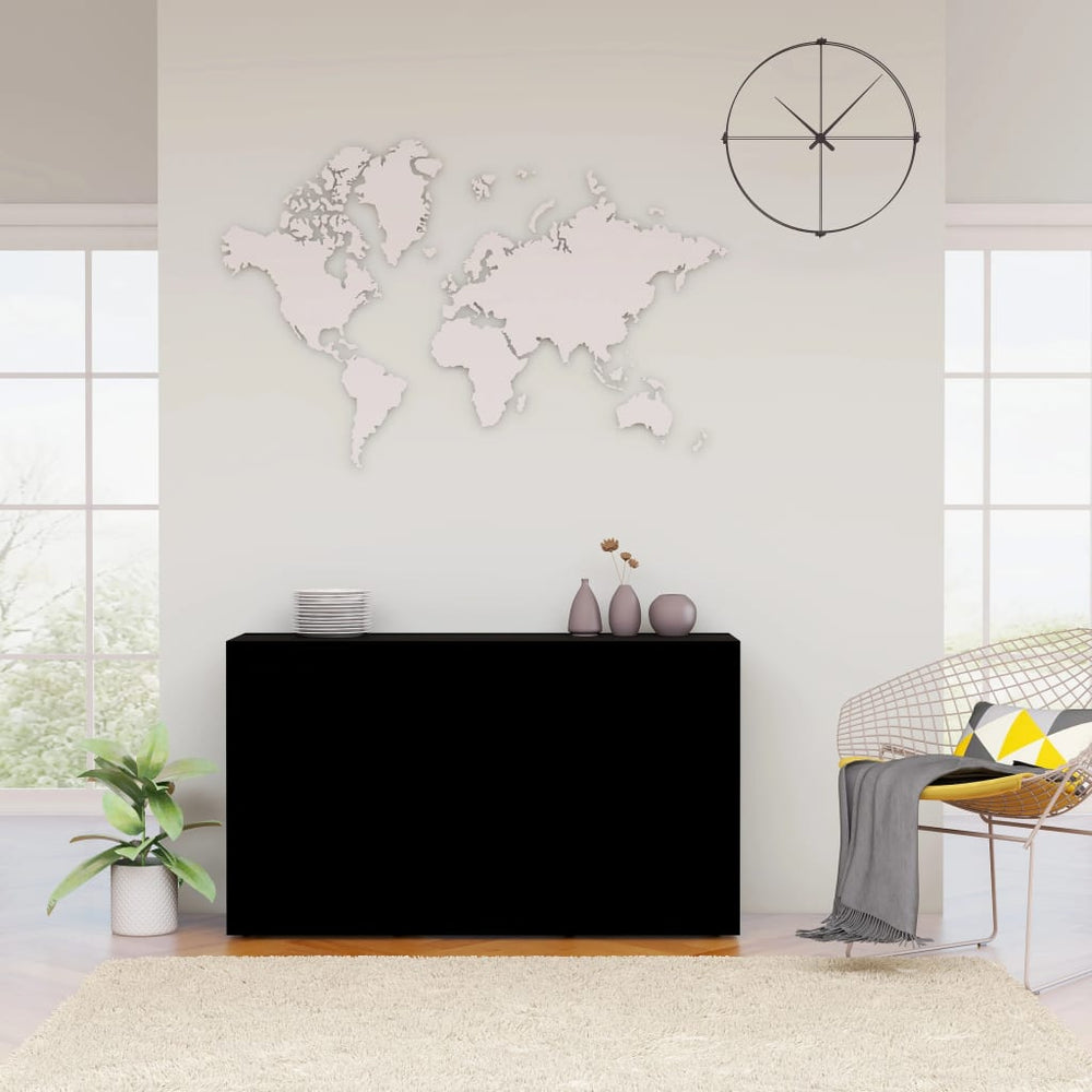 Šoninė spintelė, juodos spalvos, 120x36x69cm, apdirbta mediena