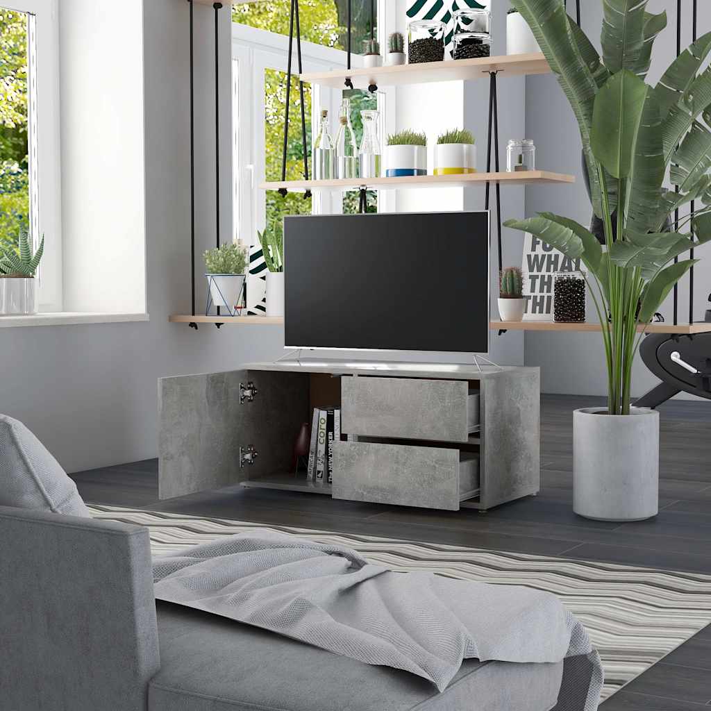 TV cabinet, concrete, 80x34x36cm, treated wood