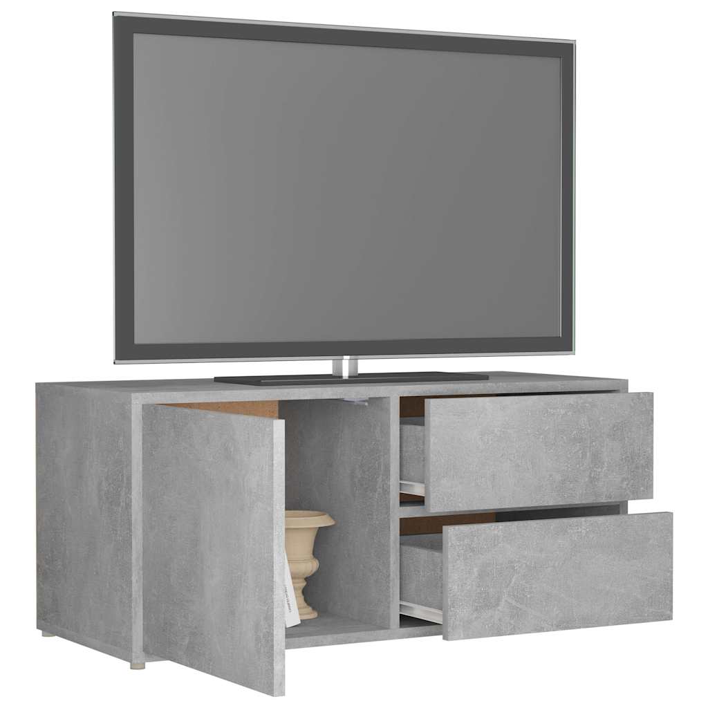 TV cabinet, concrete, 80x34x36cm, treated wood