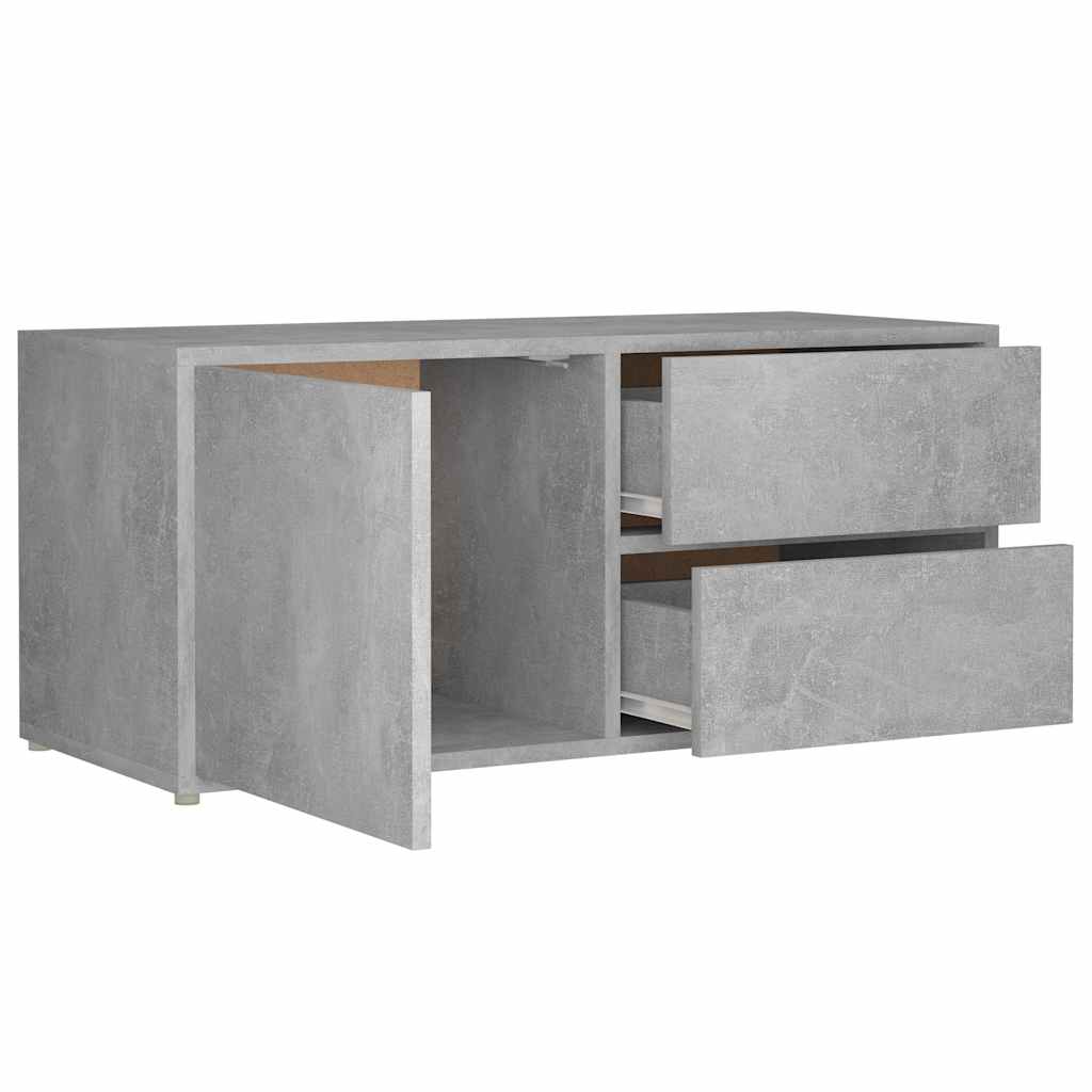 TV cabinet, concrete, 80x34x36cm, treated wood