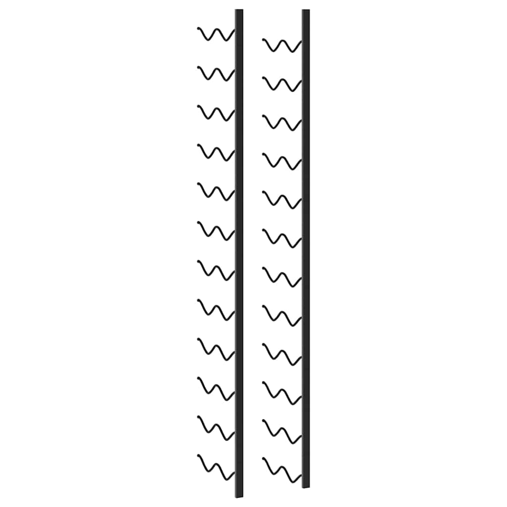Prie sienos montuojamas vyno laikiklis, juodas, geležis