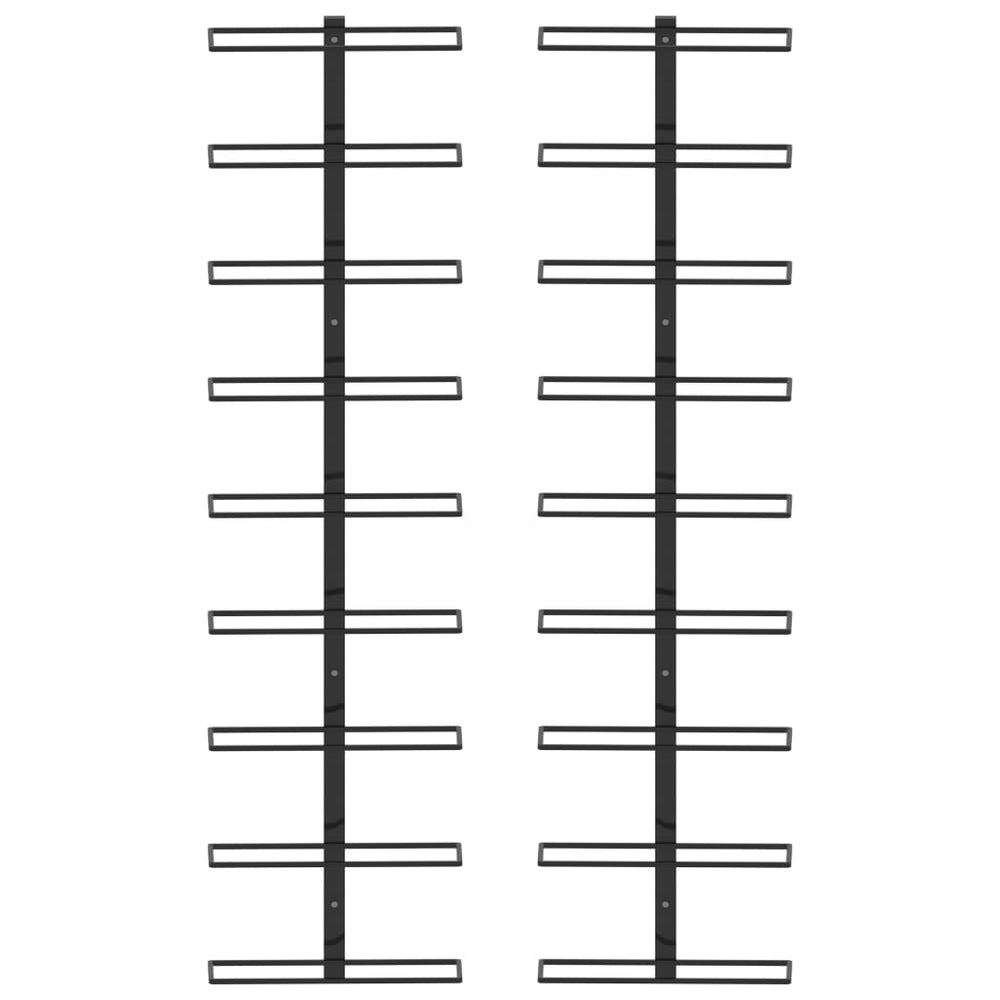 Prie sienos montuojami vyno laikikliai, 2vnt., juodi, geležis