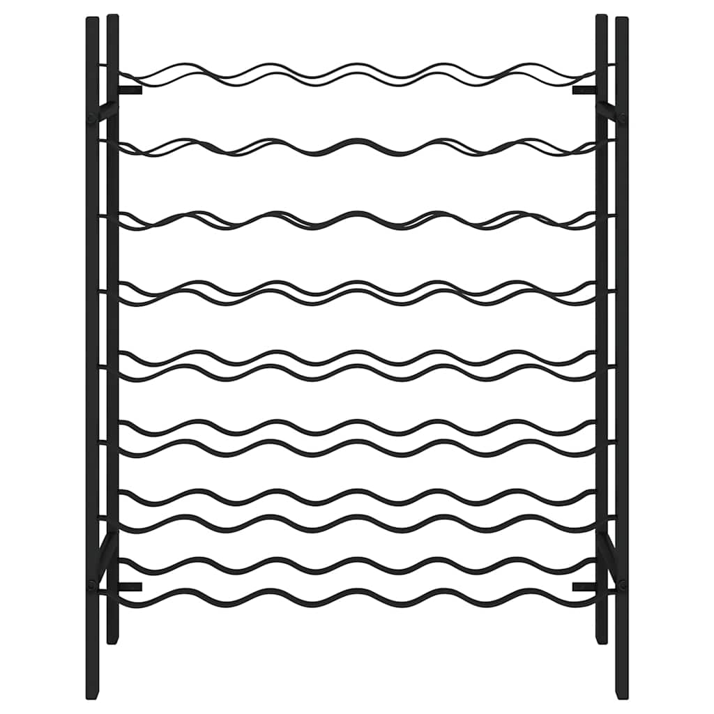 Stovas vynui skirtas 48 buteliams, juodos spalvos, metalas