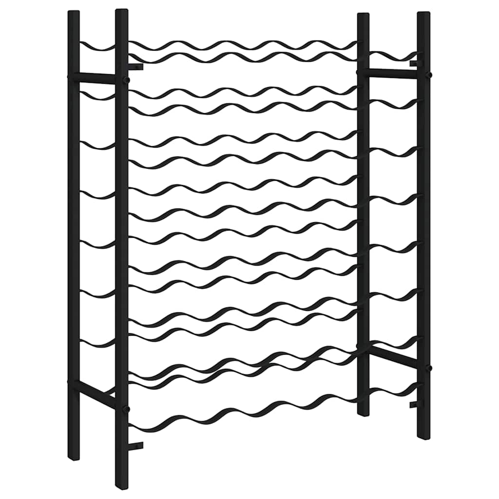 Stovas vynui skirtas 48 buteliams, juodos spalvos, metalas