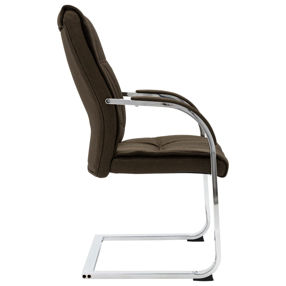 Cantilever office chair, brown, fabric