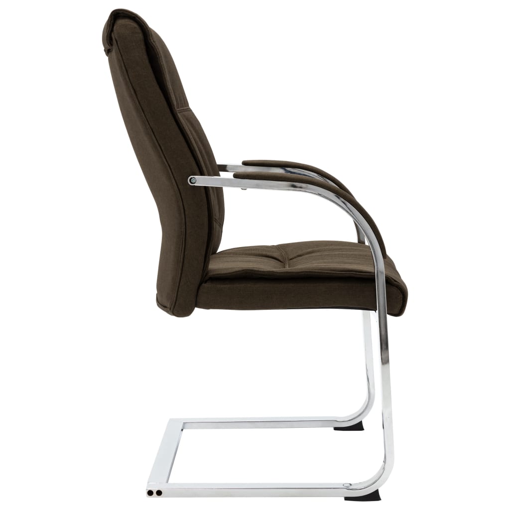 Cantilever office chair, brown, fabric