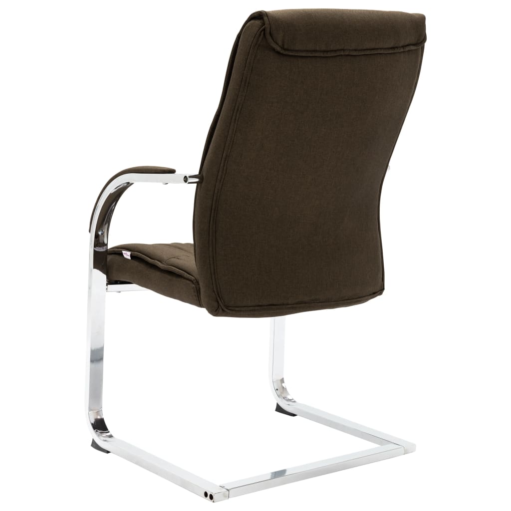 Cantilever office chair, brown, fabric