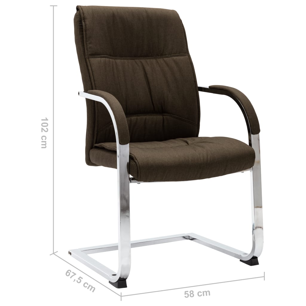 Cantilever office chair, brown, fabric