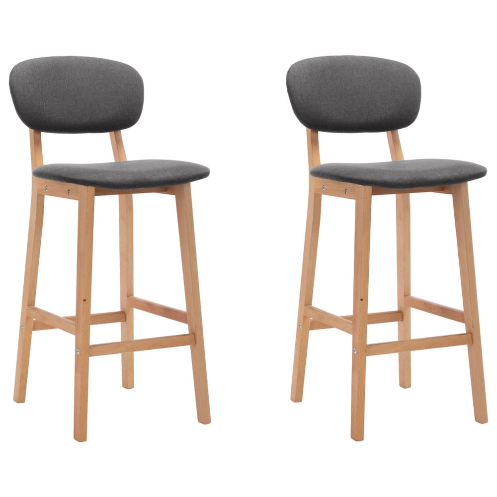 Bar stools, 2 pcs., dark grey, fabric