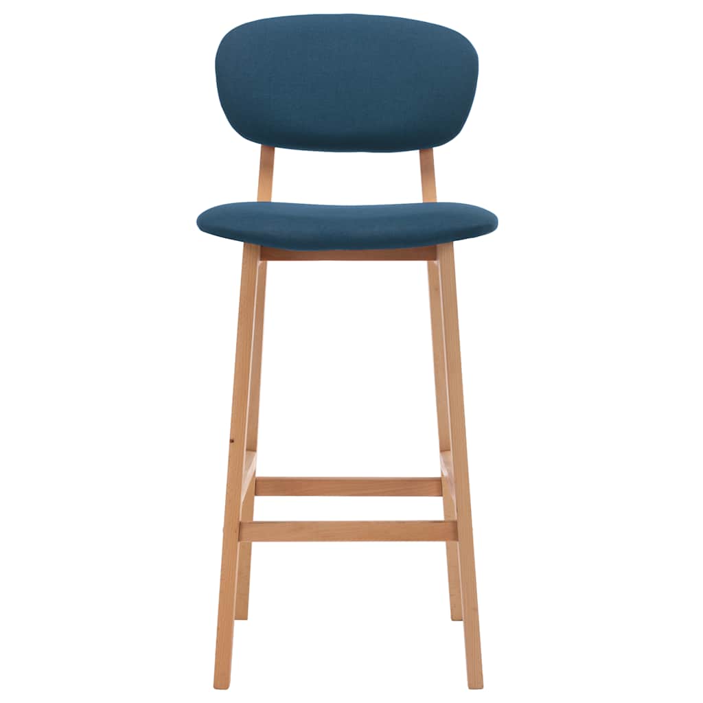 Bar stools, 2 pcs, blue, fabric