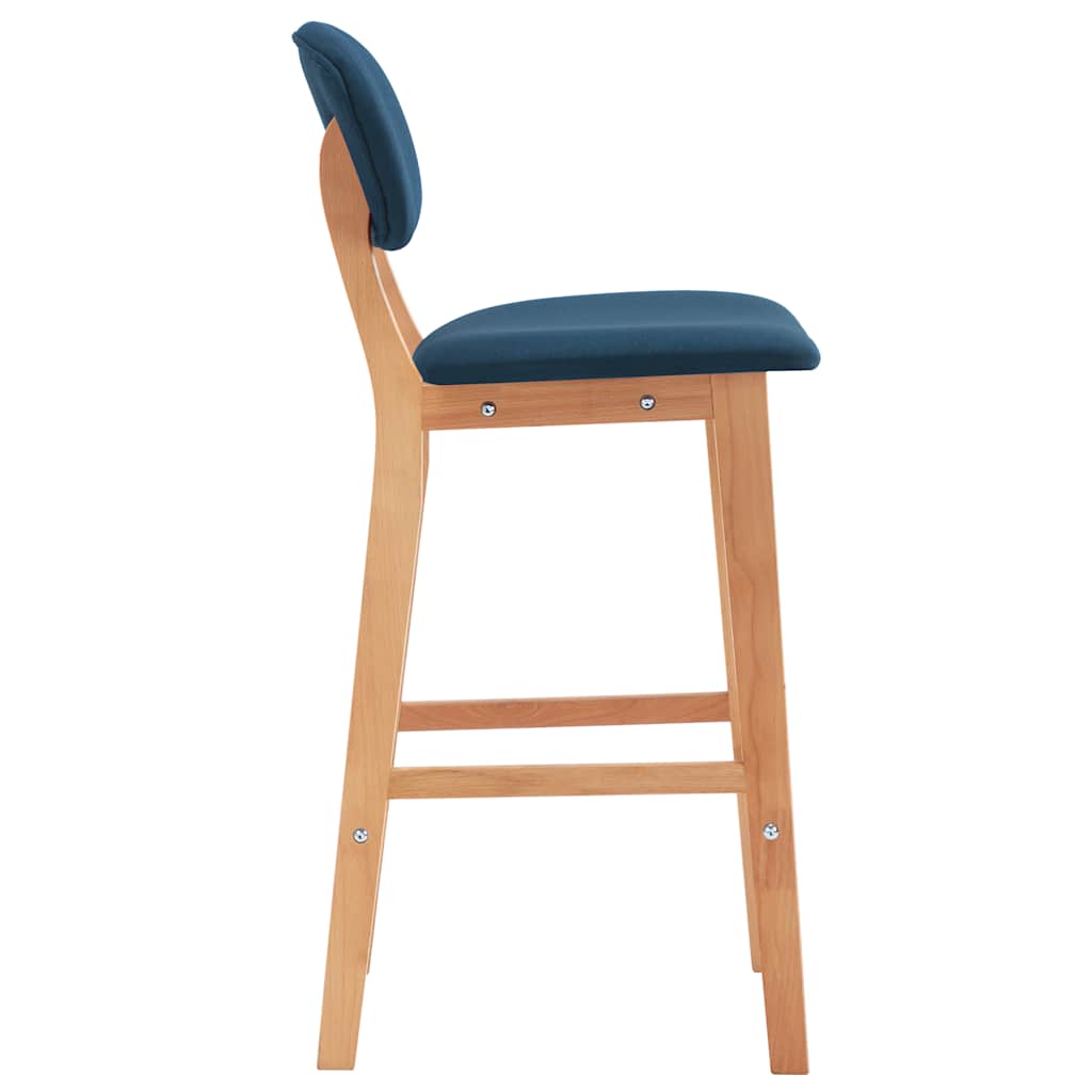 Bar stools, 2 pcs, blue, fabric
