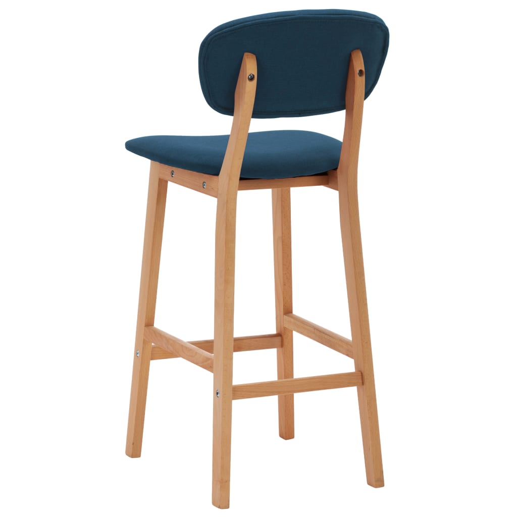 Bar stools, 2 pcs, blue, fabric