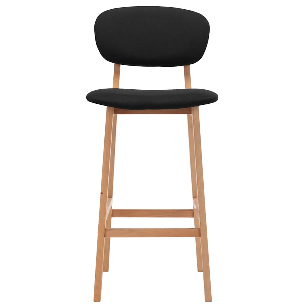 Bar stools, 2 pcs, black, fabric