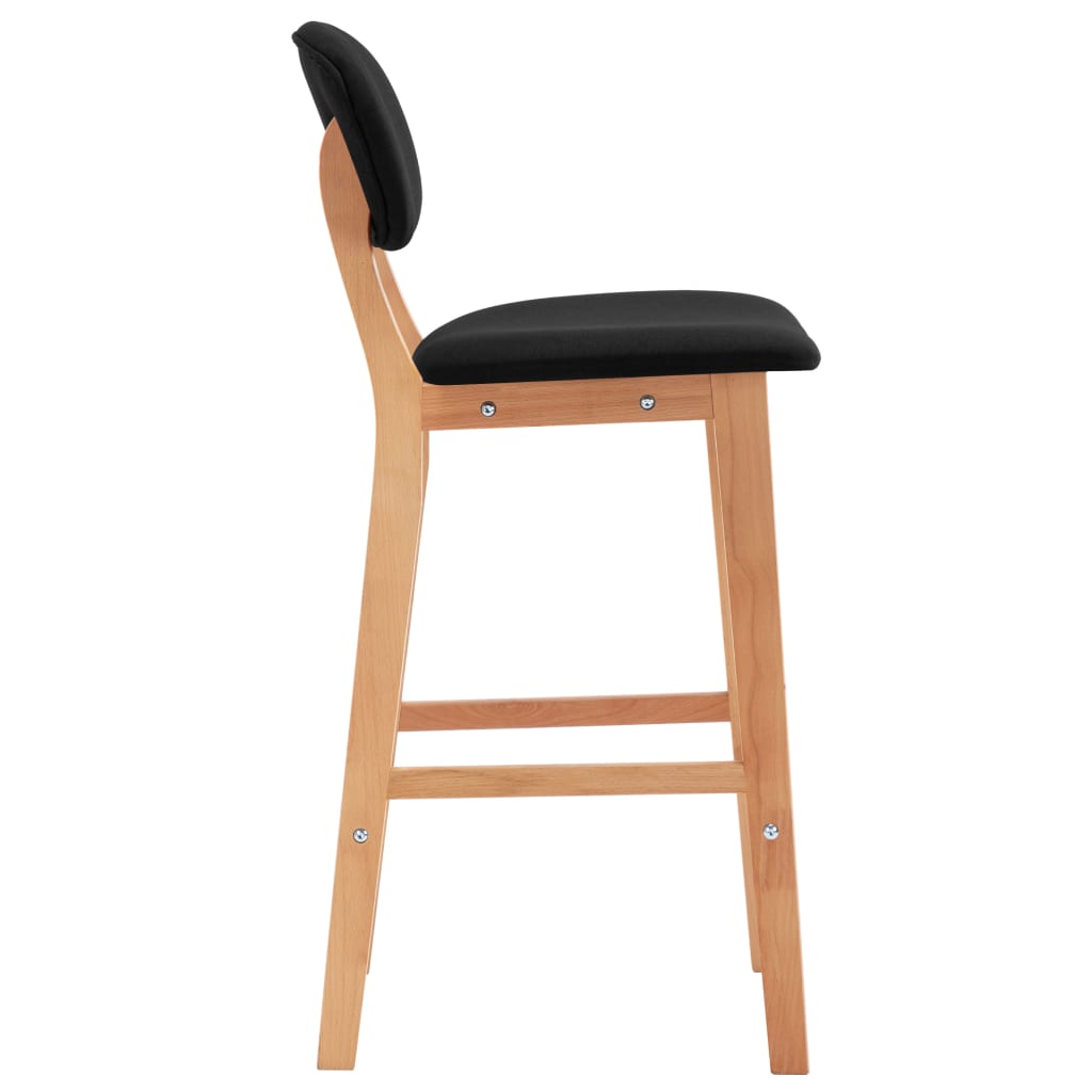 Bar stools, 2 pcs, black, fabric