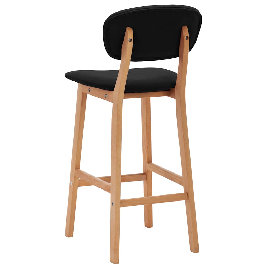 Bar stools, 2 pcs, black, fabric
