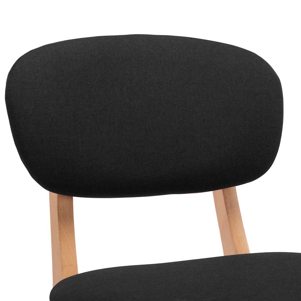 Bar stools, 2 pcs, black, fabric
