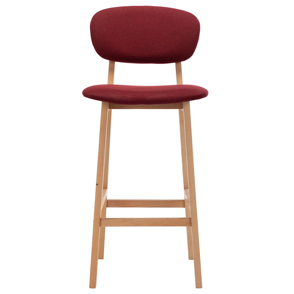 Bar stools, 2 pcs, burgundy, fabric