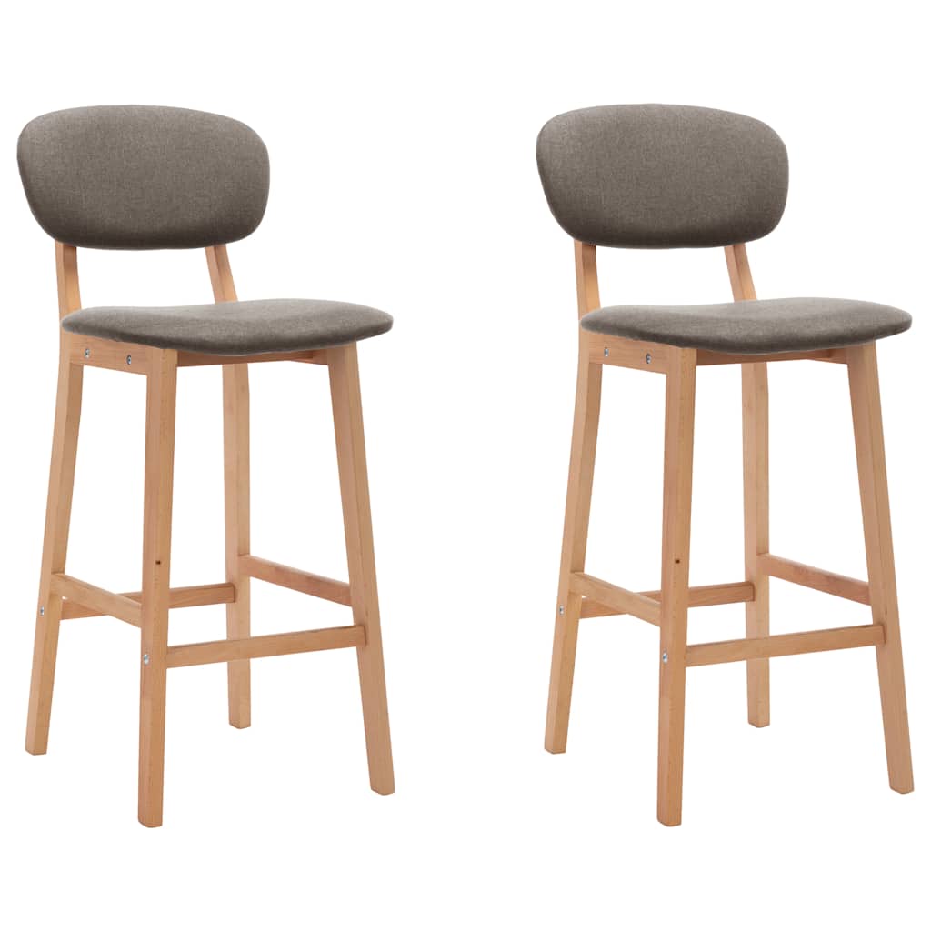 Bar stools, 2 pcs, taupe, fabric