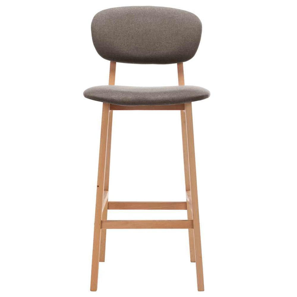 Bar stools, 2 pcs, taupe, fabric
