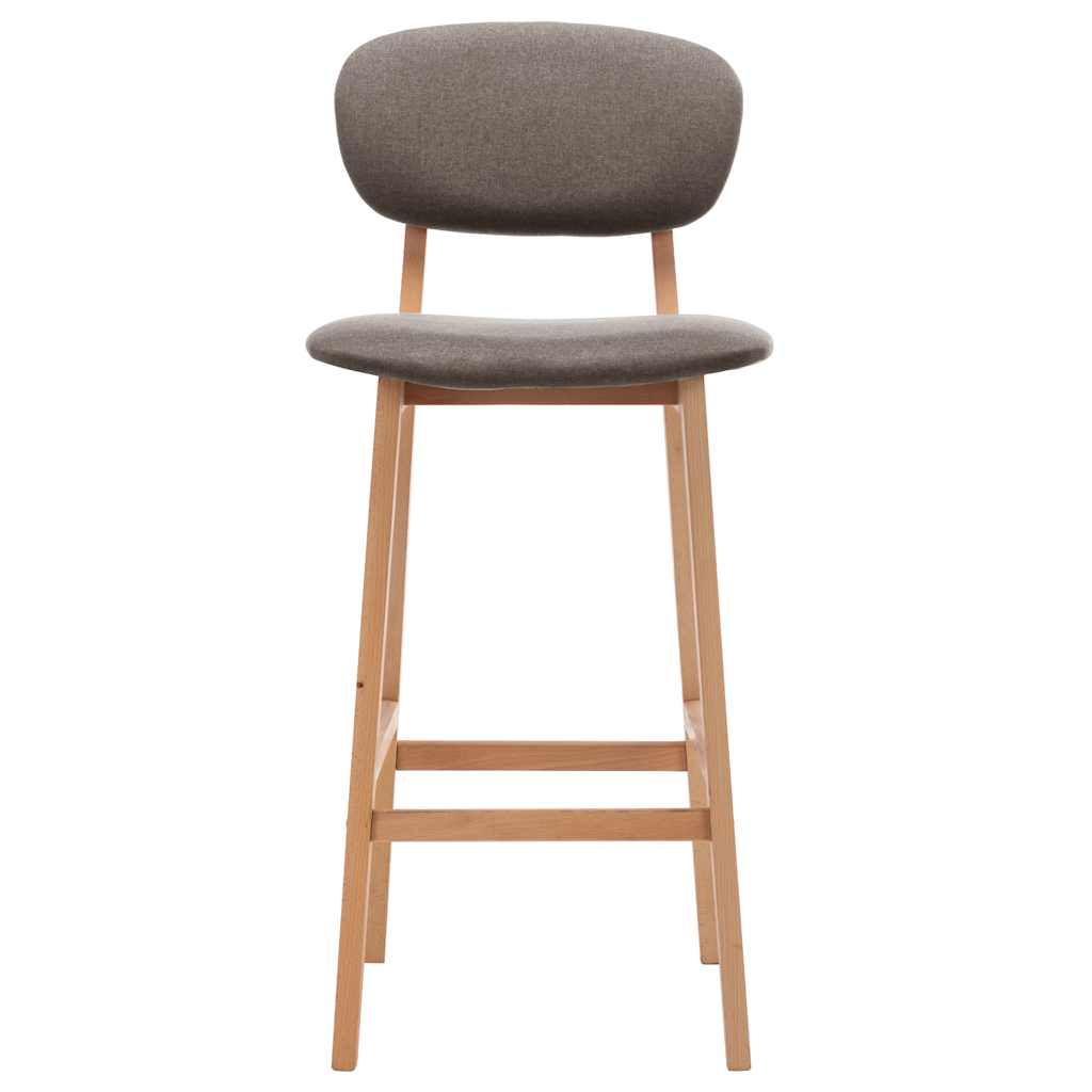 Bar stools, 2 pcs, taupe, fabric