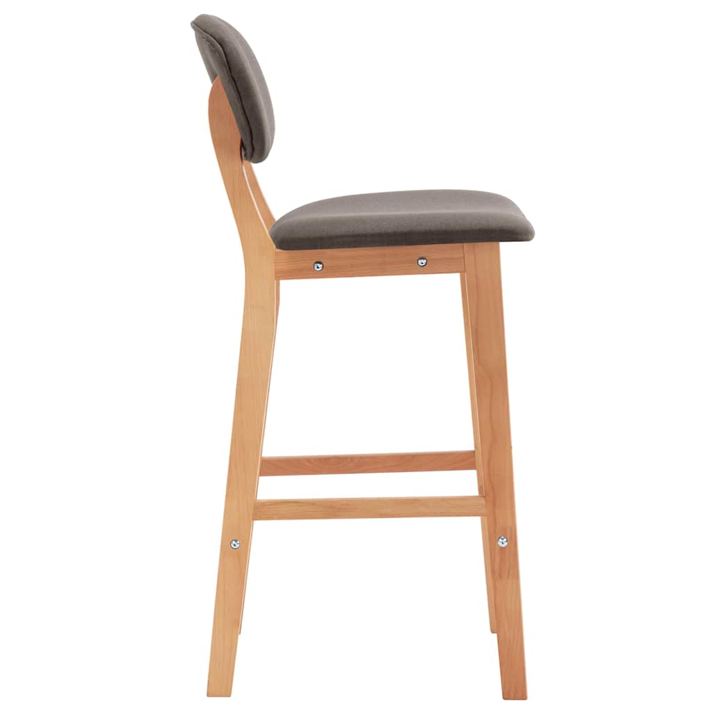 Bar stools, 2 pcs, taupe, fabric
