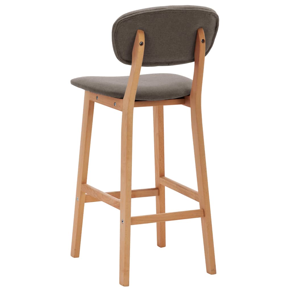 Bar stools, 2 pcs, taupe, fabric
