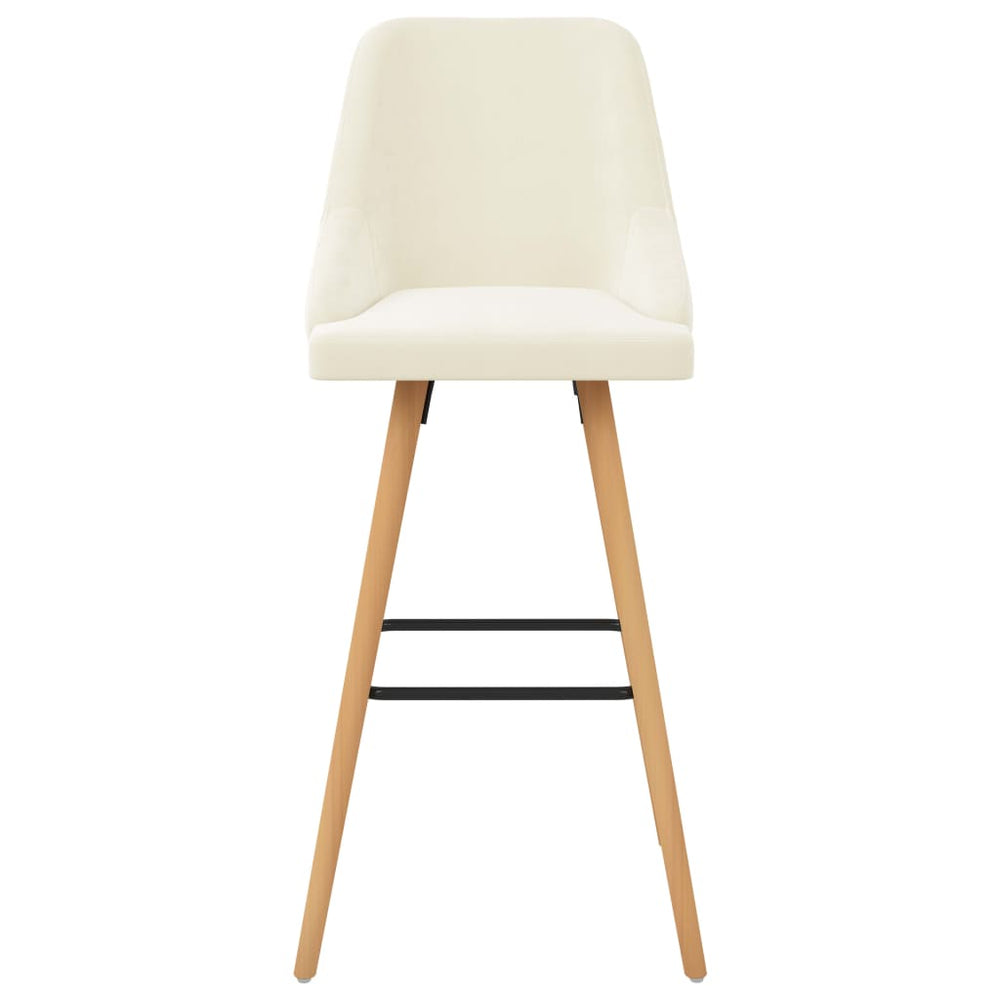 Bar stools, 2 pcs., cream, velvet
