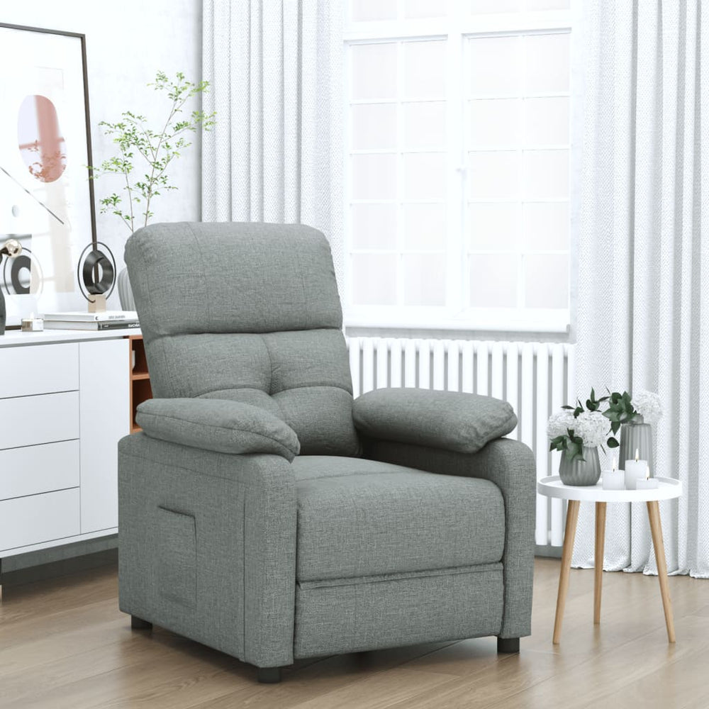 Reclining armchair, dark grey, fabric