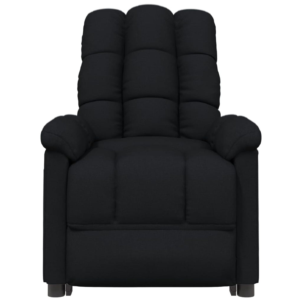 Recliner, black, fabric