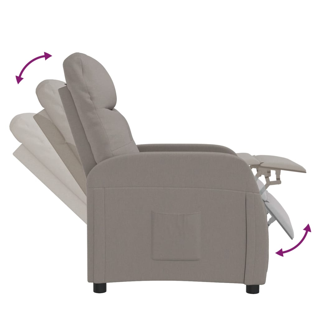 Recliner, taupe, fabric
