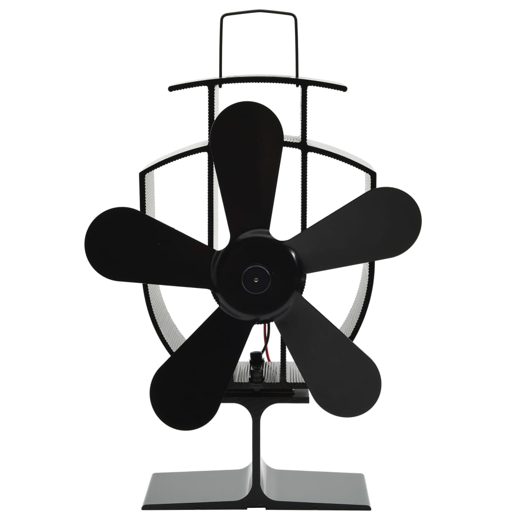 Ar siltumu darbināms plīts ventilators, melns, 5 lāpstiņas