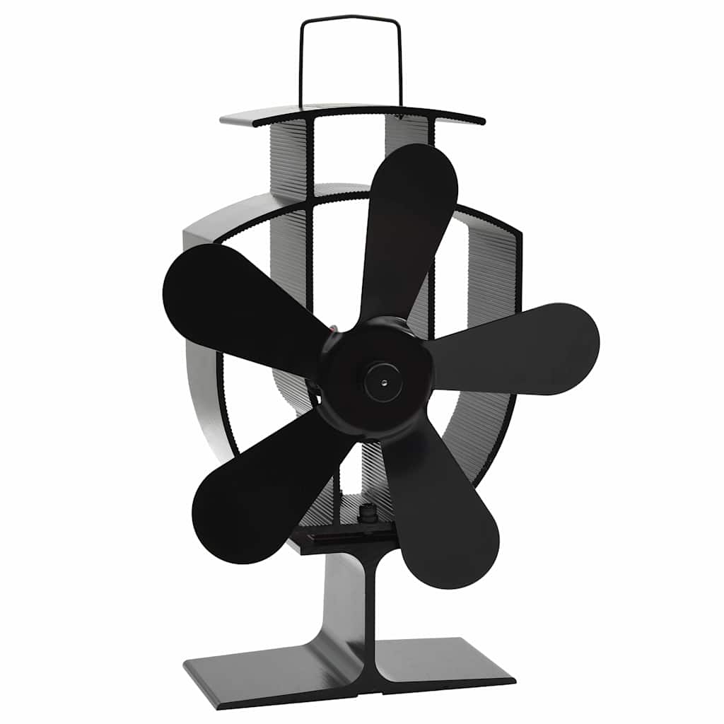 Ar siltumu darbināms plīts ventilators, melns, 5 lāpstiņas