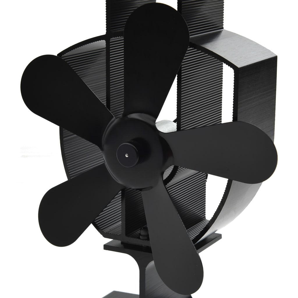 Ar siltumu darbināms plīts ventilators, melns, 5 lāpstiņas