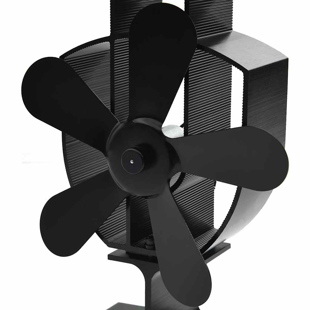 Ar siltumu darbināms plīts ventilators, melns, 5 lāpstiņas