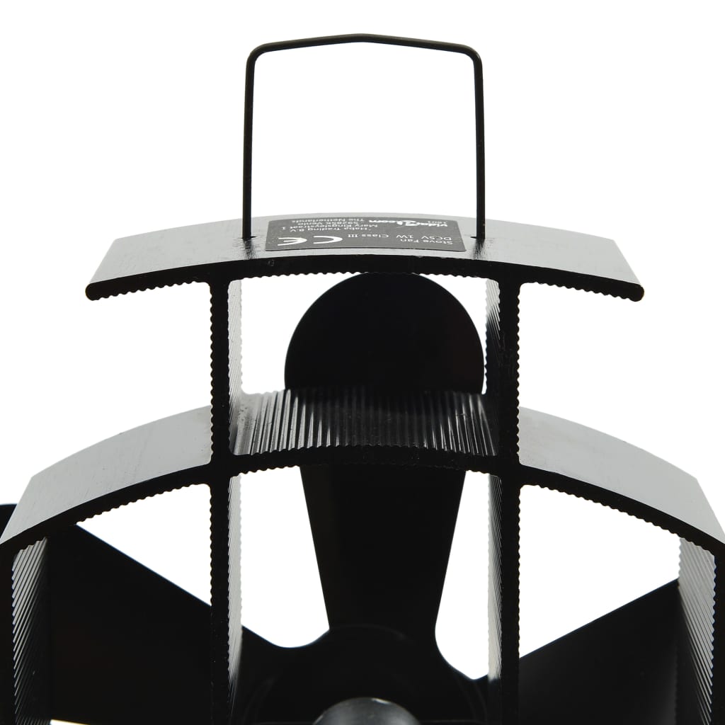 Ar siltumu darbināms plīts ventilators, melns, 5 lāpstiņas