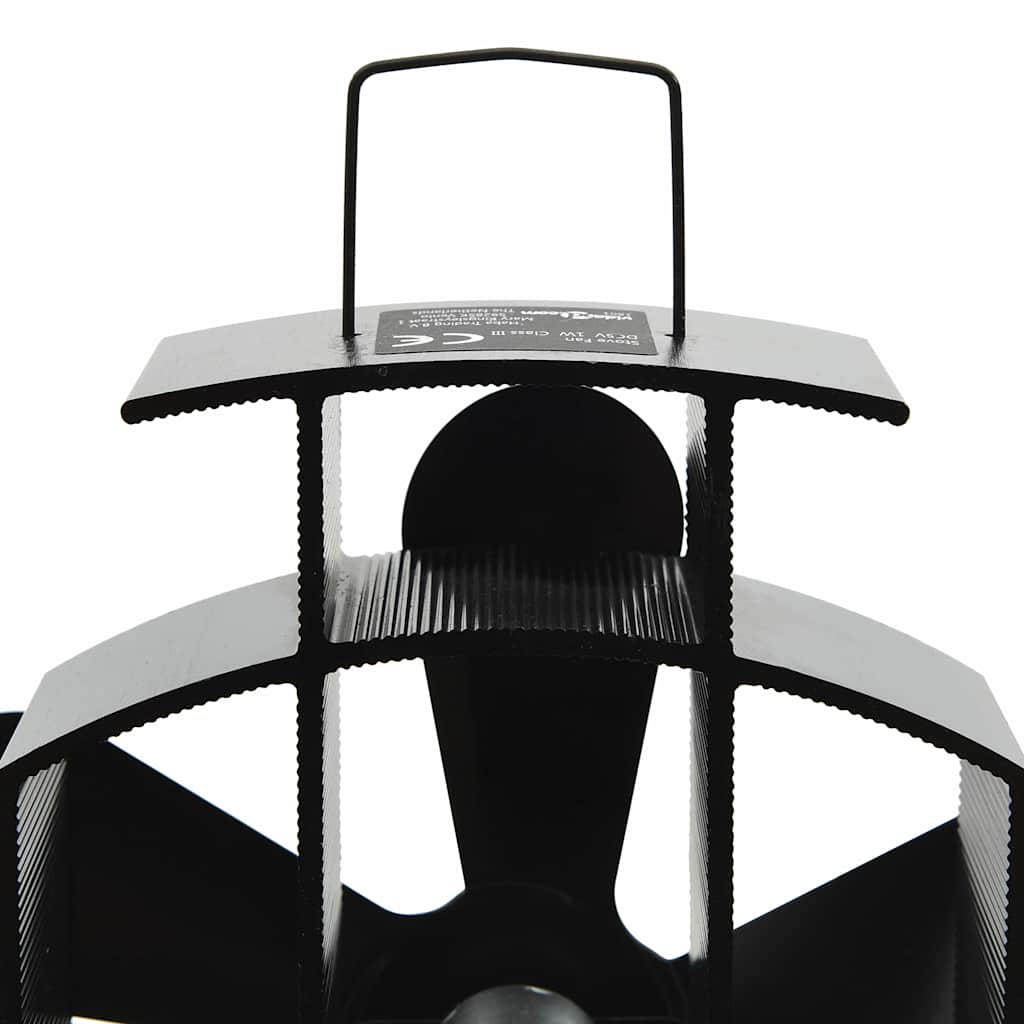 Ar siltumu darbināms plīts ventilators, melns, 5 lāpstiņas