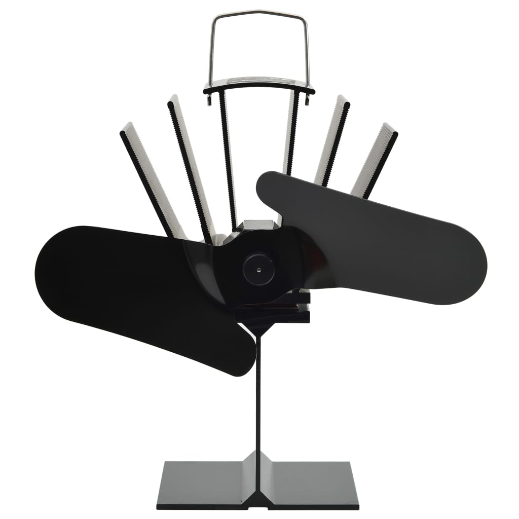 Ar karstumu darbināms plīts ventilators, melns, 2 lāpstiņas