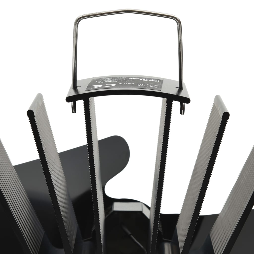 Ar karstumu darbināms plīts ventilators, melns, 2 lāpstiņas