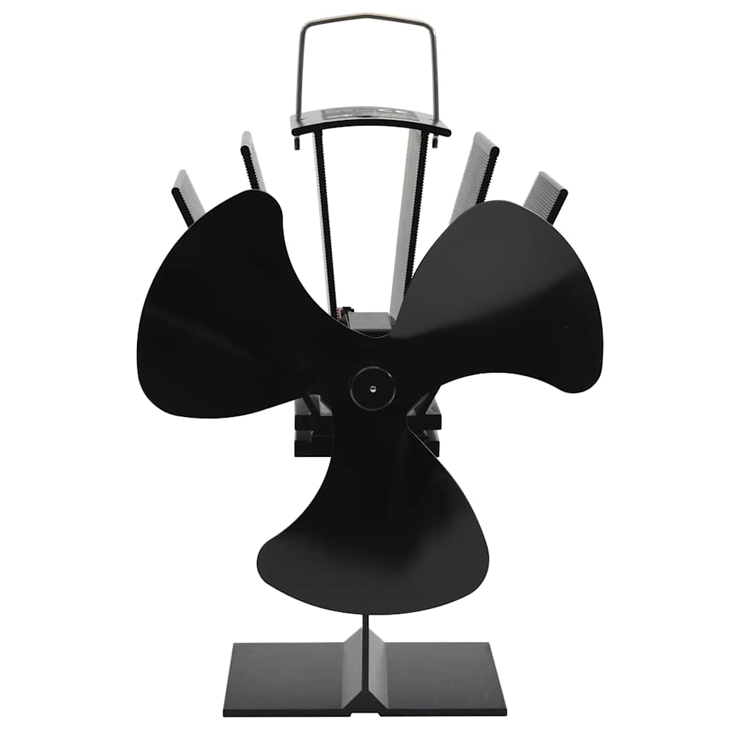 Ar krāsns siltumu darbināms ventilators, melns, 3 lāpstiņas