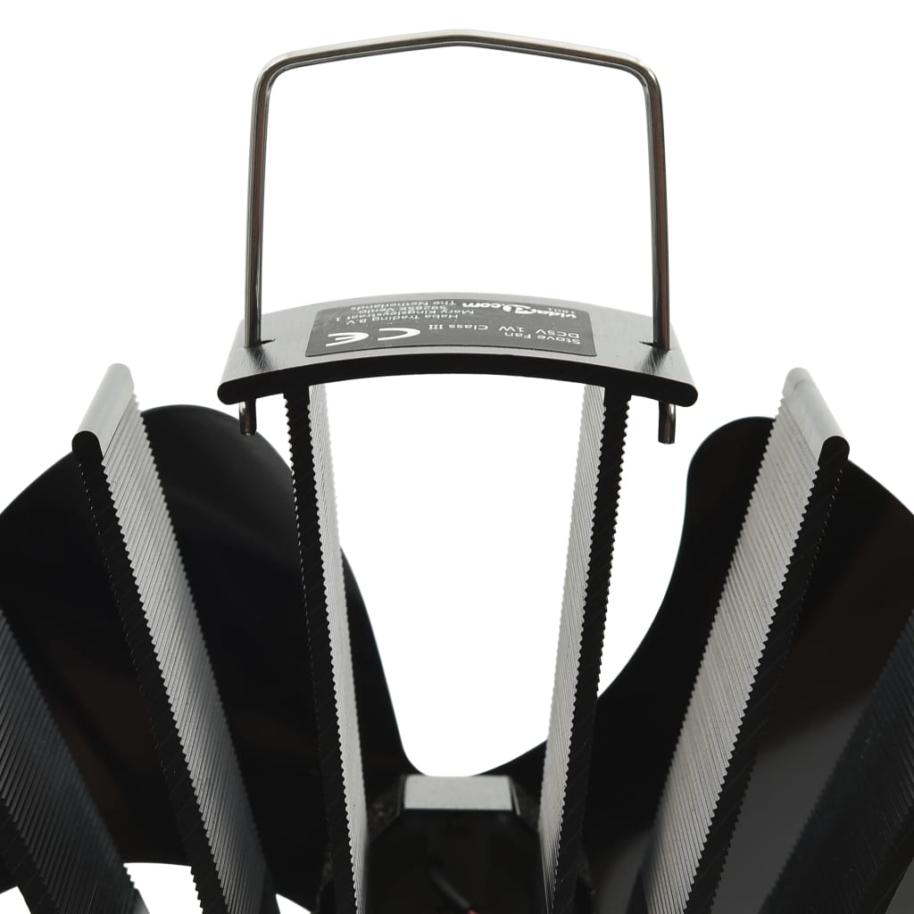 Ar krāsns siltumu darbināms ventilators, melns, 3 lāpstiņas
