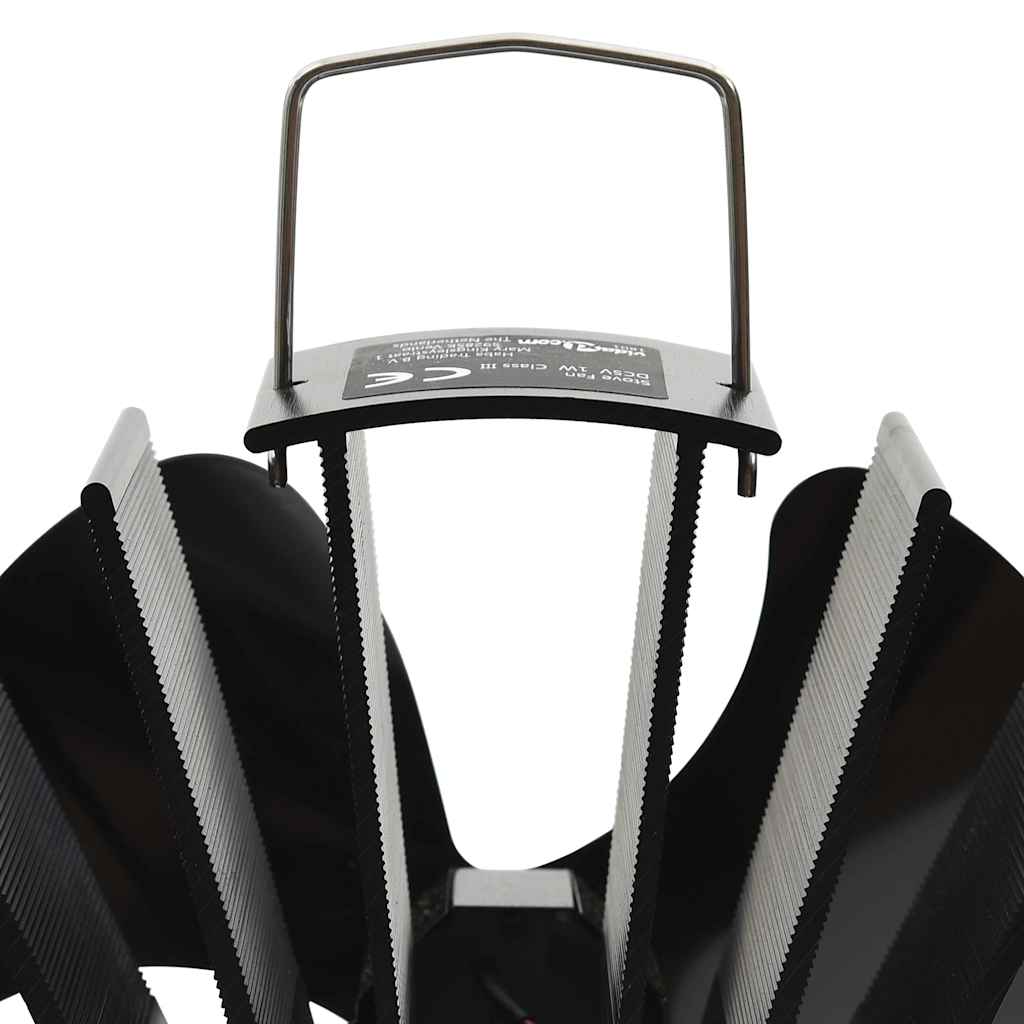 Ar krāsns siltumu darbināms ventilators, melns, 3 lāpstiņas