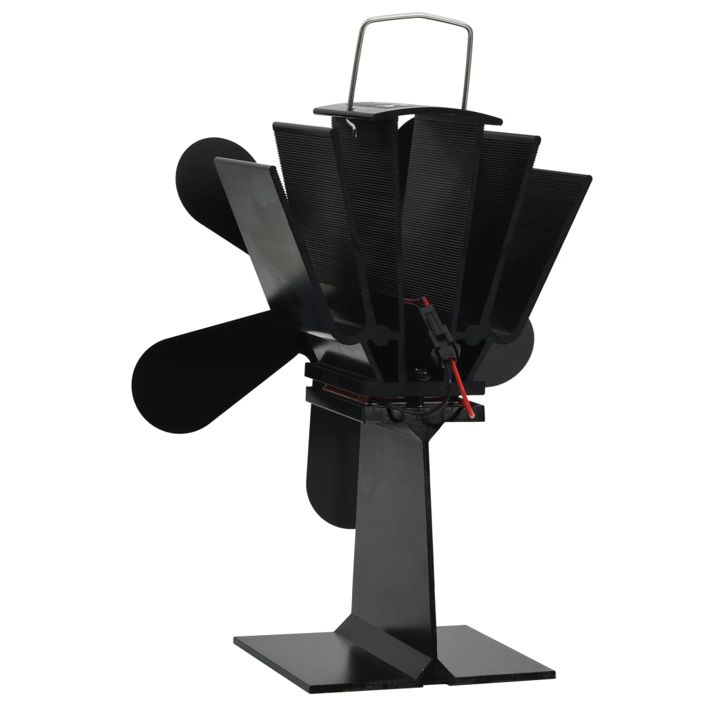 Ar siltumu darbināms plīts ventilators, melns, 5 lāpstiņas
