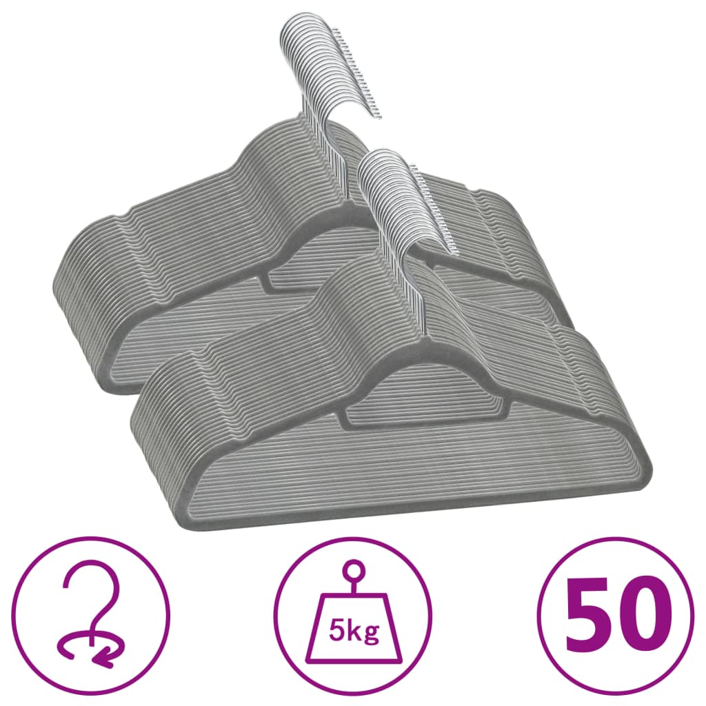 Pakaru komplekts, 50 gab., pelēks, neslīdošs samts