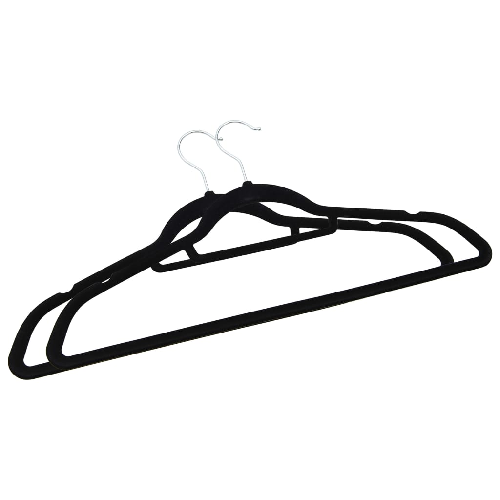 Set of hangers, 50 pcs., black, non-slip velvet
