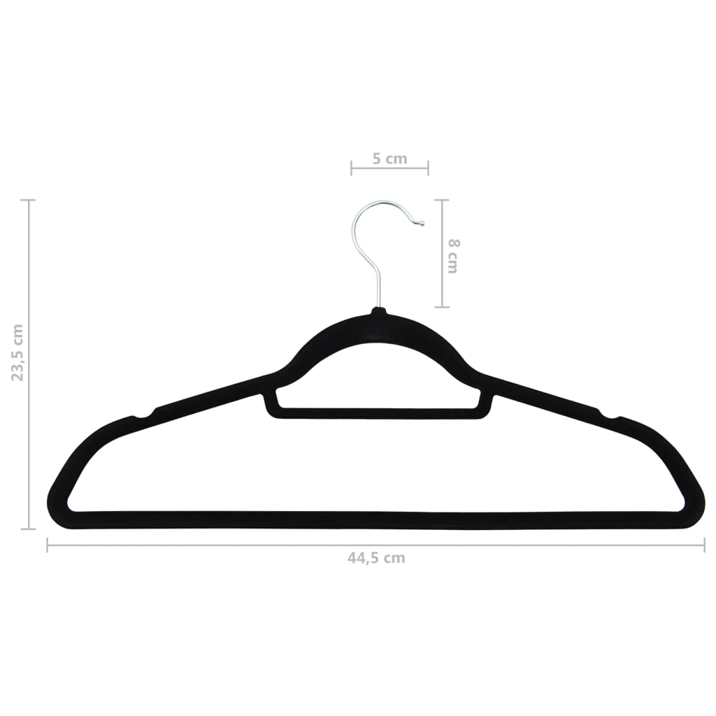 Set of hangers, 50 pcs., black, non-slip velvet