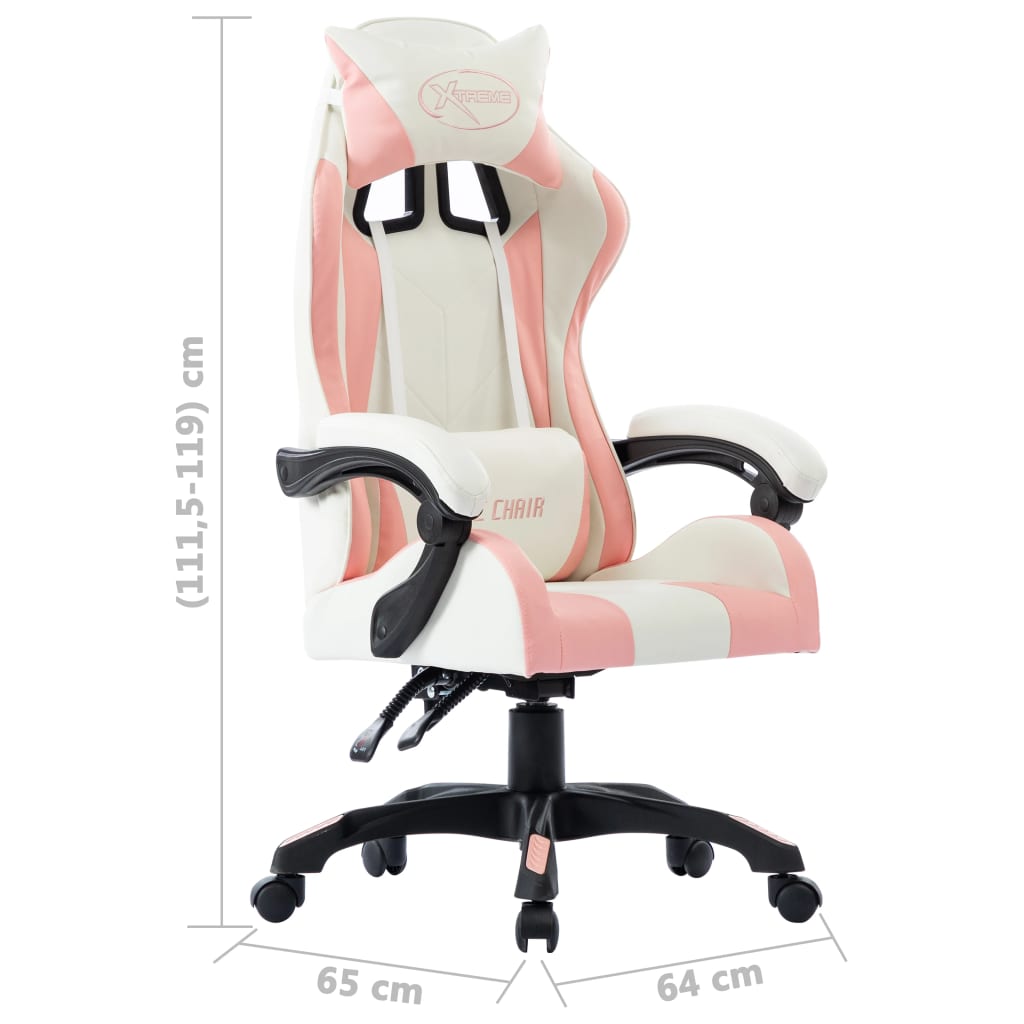Gaming chair, pink, artificial leather