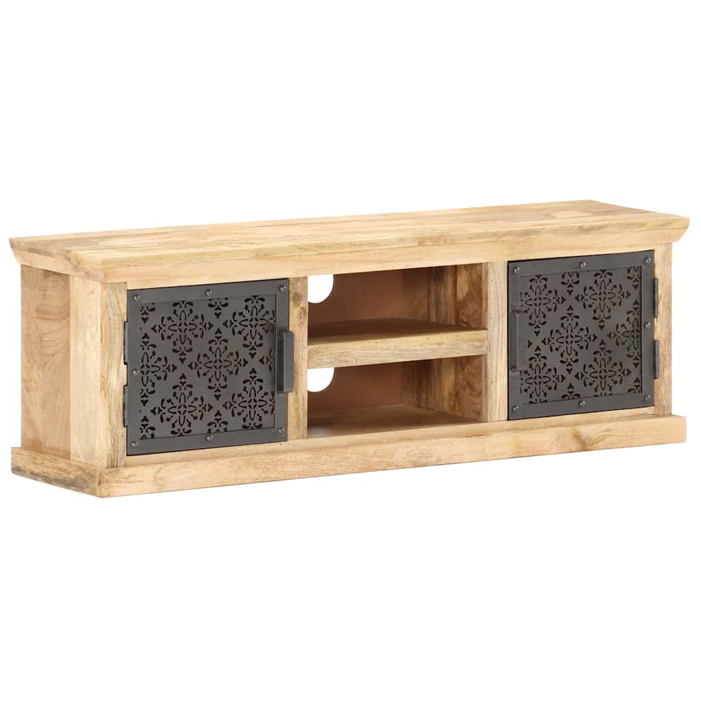 TV cabinet with steel doors, 120x30x40cm, solid mango wood